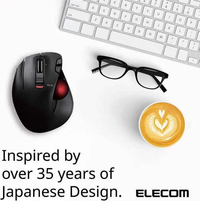 Alt view image 5 of 7 - ELECOM EX-G Left-Handed Trackball Mouse, 2.4GHz Wireless, Thumb Control, 6-Button Function, Ergonomic Design, Optical Gaming Sensor, Smooth Red Ball, Windows11, macOS (M-XT4DRBK-G)