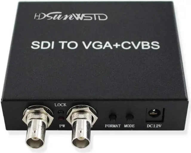 Main image of HDSUNWSTD SDI (SD-SDI/HD-SDI/3G-SDI) to VGA+CVBS/AV+SDI Converter Support 1080P for Monitor/Camera/Display with us Power Adapter