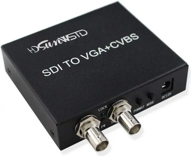 Alt view image 3 of 7 - HDSUNWSTD SDI (SD-SDI/HD-SDI/3G-SDI) to VGA+CVBS/AV+SDI Converter Support 1080P for Monitor/Camera/Display with us Power Adapter