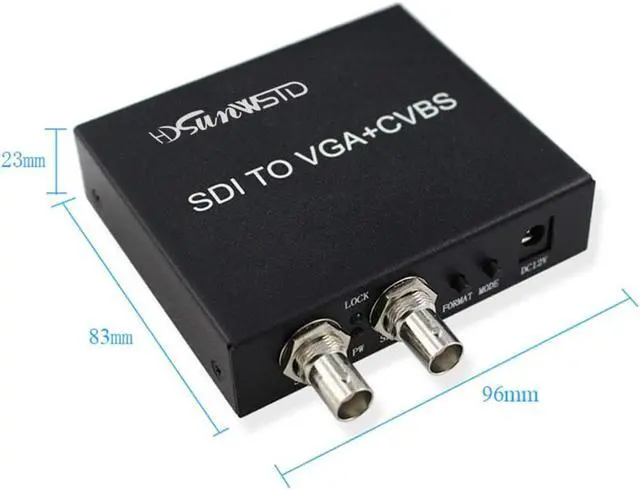 Alt view image 7 of 7 - HDSUNWSTD SDI (SD-SDI/HD-SDI/3G-SDI) to VGA+CVBS/AV+SDI Converter Support 1080P for Monitor/Camera/Display with us Power Adapter