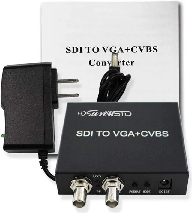 Alt view image 5 of 7 - HDSUNWSTD SDI (SD-SDI/HD-SDI/3G-SDI) to VGA+CVBS/AV+SDI Converter Support 1080P for Monitor/Camera/Display with us Power Adapter