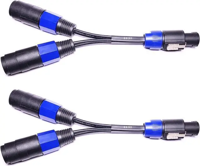 Alt view image 2 of 7 - CESS-132 Speakon Splitter Cable, Speak-on Break Out for Speaker Cable, 2 Pack (1-Male to 2-Female)