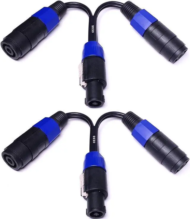 Alt view image 6 of 7 - CESS-132 Speakon Splitter Cable, Speak-on Break Out for Speaker Cable, 2 Pack (1-Male to 2-Female)