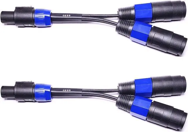 Alt view image 7 of 7 - CESS-132 Speakon Splitter Cable, Speak-on Break Out for Speaker Cable, 2 Pack (1-Male to 2-Female)