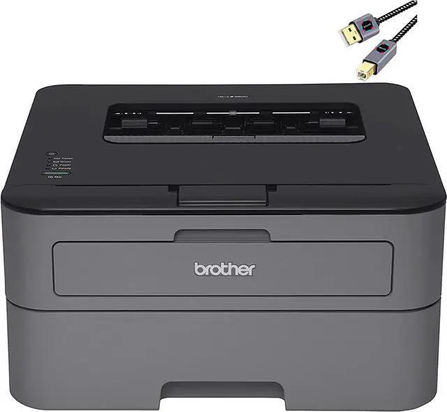 Main image of Brother L-2300D Series Compact Monochrome Laser Printer I Auto 2-Sided Printing I Up to 26 Pages/min I 250-sheet/tray I 2400 x 600 dpi I 27ppm + Printer Cable