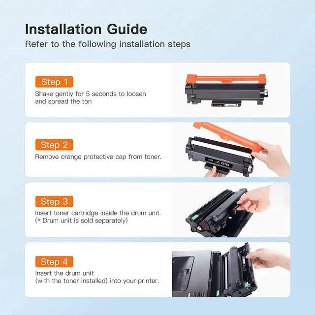 Alt view image 6 of 7 - E-Z Ink (TM) Compatible Toner Cartridge Replacement for Brother TN760 TN-760 TN730 to Use with HL-L2350DW HL-L2395DW HL-L2390DW HL-L2370DW MFC-L2750DW MFC-L2710DW DCP-L2550DW (Black,4 Pack)