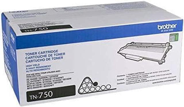 Alt view image 2 of 3 - Brother Genuine TN-750 (TN750) High Yield Black Laser Toner Cartridge 2-Pack