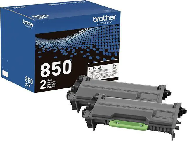 Main image of Brother Genuine High-Yield Black Toner Cartridge Twin Pack TN850 2PK, Model: TN8502PK