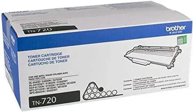 Alt view image 2 of 4 - Brother Genuine TN-720 (TN720) Black Laser Toner Cartridge 2-Pack