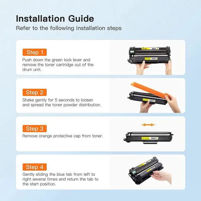 Alt view image 6 of 7 - E-Z Ink (TM) High Yield Compatible Toner Cartridge Replacement for Brother TN227 TN223 TN-227 TN-223 Compatible with MFC-L3750CDW HL-L3210CW HL-L3290CD HL-L3230CDW MFC-L3710CW Printer (C/M/Y, 3 Pack)