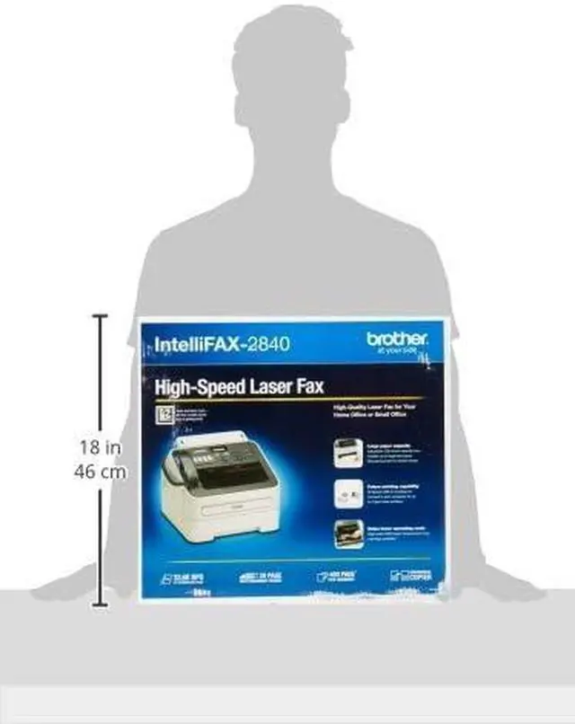 Alt view image 3 of 5 - Brother FAX-2840 High Speed Mono Laser Fax Machine, Dark/light gray - FAX2840