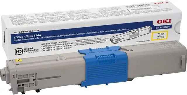 Main image of OKI 46508701 Toner Cartridge (Yellow) in Retail Packaging