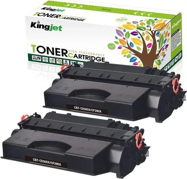 Main image of Kingjet Compatible Toner Cartridge Replacement for 05X CE505X Work for P2055 P2055d P2055dn P2055x, 2 Black