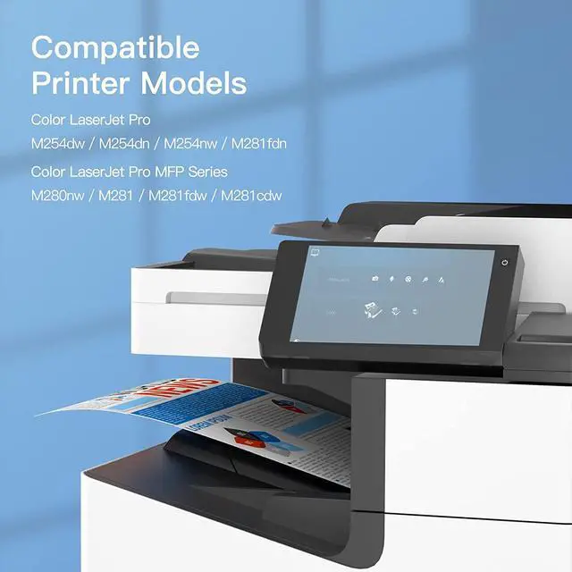 Alt view image 2 of 7 - Ennovor GPC Image Compatible 202X Toner Cartridge Replacement for HP 202X 202A CF500X CF500A to use with Laserjet Pro MFP M281fdw M254dw M281cdw M281 M281dw M280nw Toner Printer (1B 1C 1M 1Y, 4 Pack)
