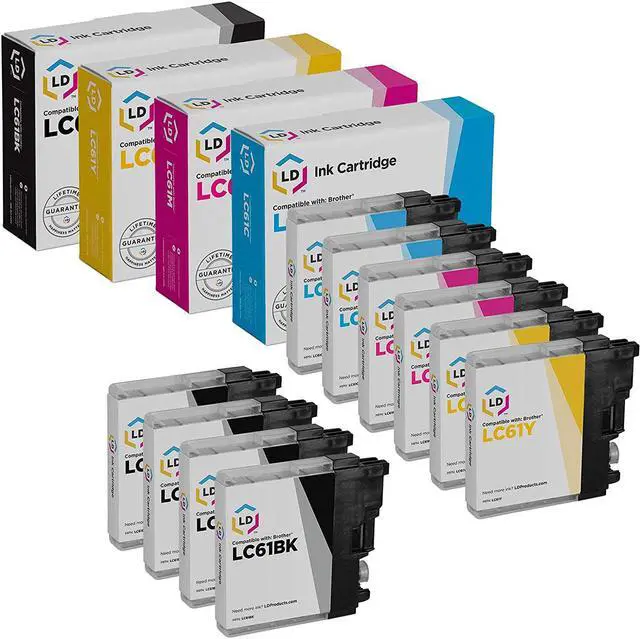 Main image of LD Compatible Ink Cartridge Replacements for Brother LC61 (4 Black, 2 Cyan, 2 Magenta, 2 Yellow, 10-Pack)