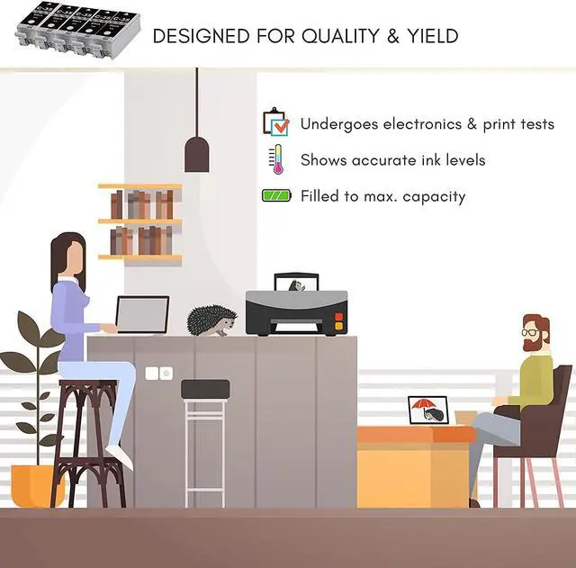 Alt view image 5 of 6 - Limeink 5 Pack Black PGI-35 Compatible Ink Cartridges Set Use for PIXMA iP100 PIXMA iP110 Series Printers 1509b002 1511B002