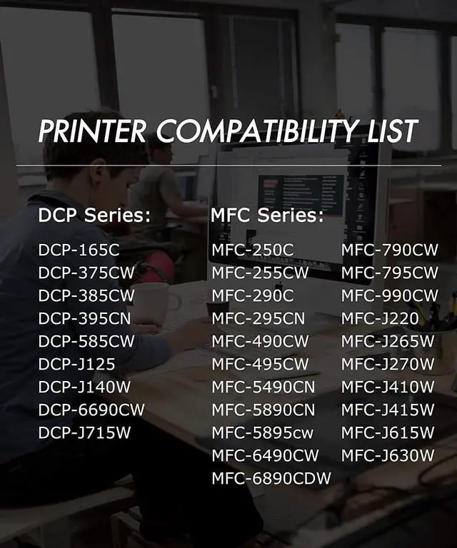 Alt view image 3 of 6 - GTS (Pack of 25 Compatible Replacement  LC61 LC65 Ink Cartridge LC-61 LC61 LC61BK (10B5C5Y5M) Work in All-in-One DCP-165C DCP-385C DCP-585CW MFC-6490CW MFC-790CW Printer