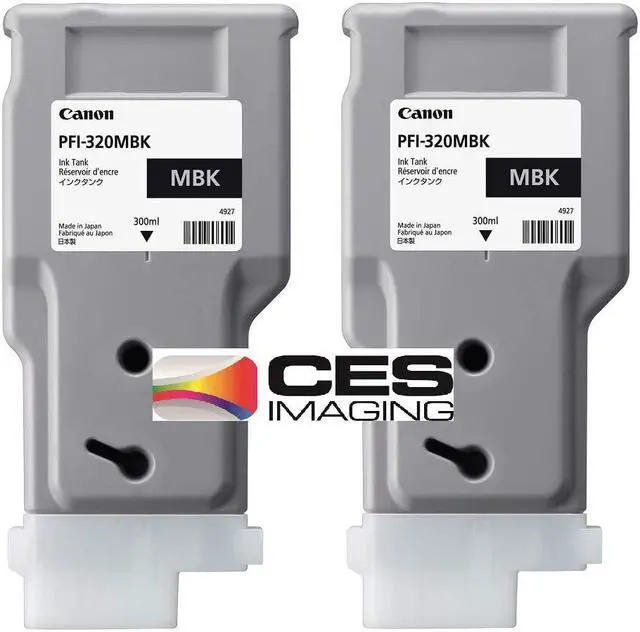 Alt view image 2 of 2 - PFI-320MBK Matte Black 2-Pack 300ml Ink Tanks in Retail Package by CES Imaging