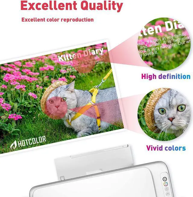 Alt view image 3 of 7 - HOTCOLOR LC51 Ink Compatible with Brother Ink Cartridges LC51 for Brother MFC 240C 465cn MFC 5460CN Ink(1BK/1M/1C/1Y,4Pack)