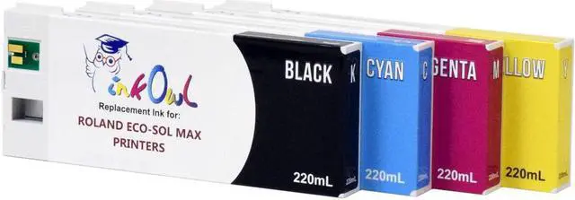 Main image of InkOwl Compatible Ink Cartridge Replacement for Roland ECO-SOL MAX Printers ESL3 (220mL, 4-Pack)