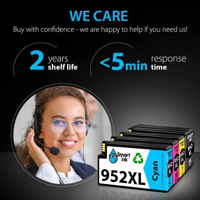 Alt view image 7 of 7 - Smart Ink Compatible Ink Cartridge Replacement  952XL 952 XL (4 Combo Pack) to use with OfficeJet Pro 8710 8720 7740 8210 8715 7720 8702 8725 8740 8730 8700 8200 (Black, Cyan, Magenta, Yellow)