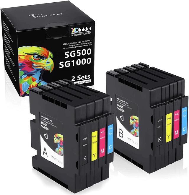 Xcinkjet New Sublimation Ink Cartridge Compatible for Sawgrass Virtuoso SG500 SG1000 Printer 2 Black 2 Cyan 2 Magenta 2 Yellow 8 Pack Newegg