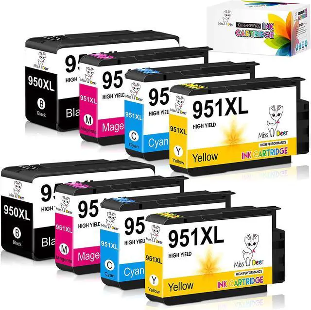 Main image of Miss Deer 950XL 951XL Combo Pack Compatible Ink Cartridges Replacement  950 951XL,Work  Officejet Pro 8610 8600 8620 8630 8640 8100 8615 251dw 271dw 276dw(2BK,2C,2M,2Y)