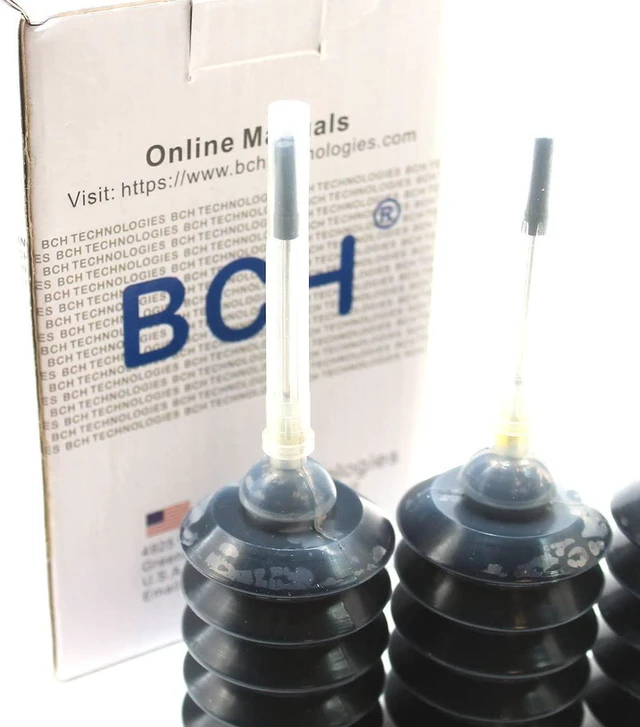 Alt view image 2 of 7 - BCH Dye Ink Refill Kit for HP 67 63 64 65 61 62 60 21 56 27 92 94 96 901 74 XL Ink Cartridges Triple Black Printer Ink Bottles for HP DeskJet Envy OfficeJet Printers