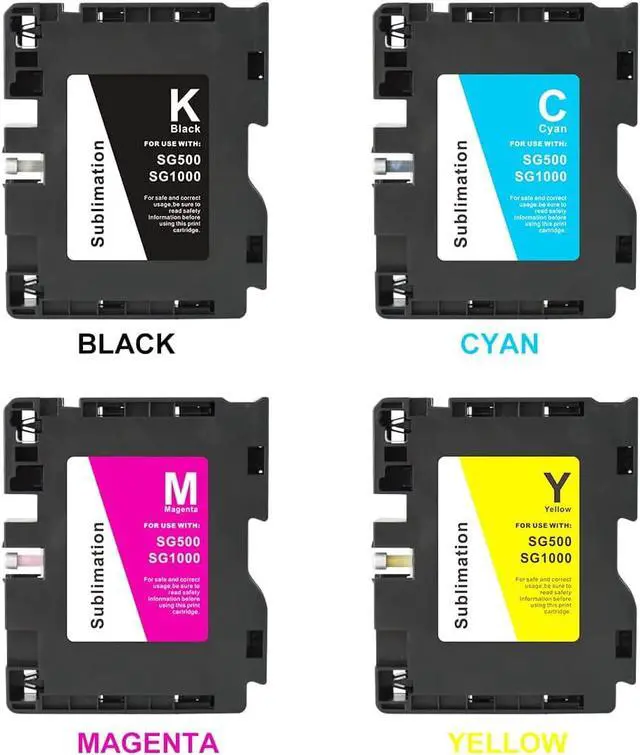 Alt view image 4 of 7 - Primer Ink SG500 SG1000 Sublimation Ink Cartridge Compatible for Sawgrass Virtuoso SG500 SG1000 Printer (1*Black, 1*Cyan,1*Magenta, 1*Yellow 4-Pack) B Series