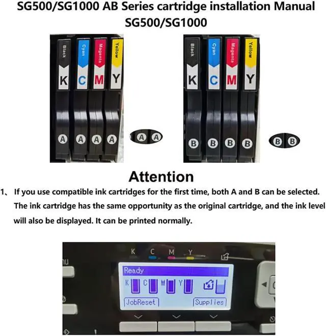 Alt view image 6 of 7 - Primer Ink SG500 SG1000 Sublimation Ink Cartridge Compatible for Sawgrass Virtuoso SG500 SG1000 Printer (1*Black, 1*Cyan,1*Magenta, 1*Yellow 4-Pack) B Series