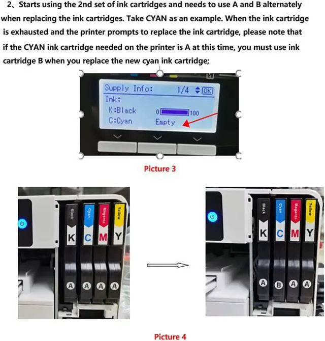 Alt view image 7 of 7 - Primer Ink SG500 SG1000 Sublimation Ink Cartridge Compatible for Sawgrass Virtuoso SG500 SG1000 Printer (1*Black, 1*Cyan,1*Magenta, 1*Yellow 4-Pack) B Series
