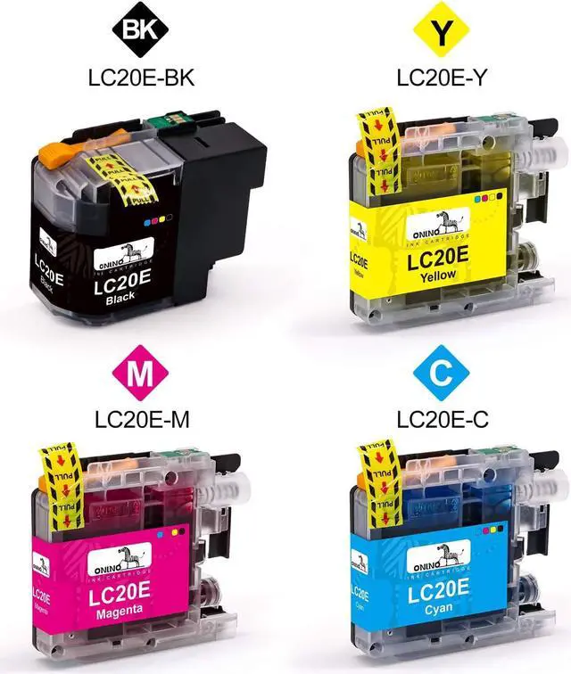 Alt view image 3 of 7 - 10 Pack ONINO Compatible Ink Cartridges for Brother LC20E Replacement High Yield to use with MFC-J985DW MFC-J775DW MFC-J5920DW MFC-J985DWXL Printer(4 Black, 2 Cyan, 2 Magenta,2 Yellow)