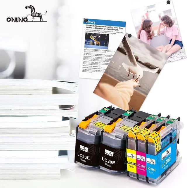 Alt view image 4 of 7 - 10 Pack ONINO Compatible Ink Cartridges for Brother LC20E Replacement High Yield to use with MFC-J985DW MFC-J775DW MFC-J5920DW MFC-J985DWXL Printer(4 Black, 2 Cyan, 2 Magenta,2 Yellow)