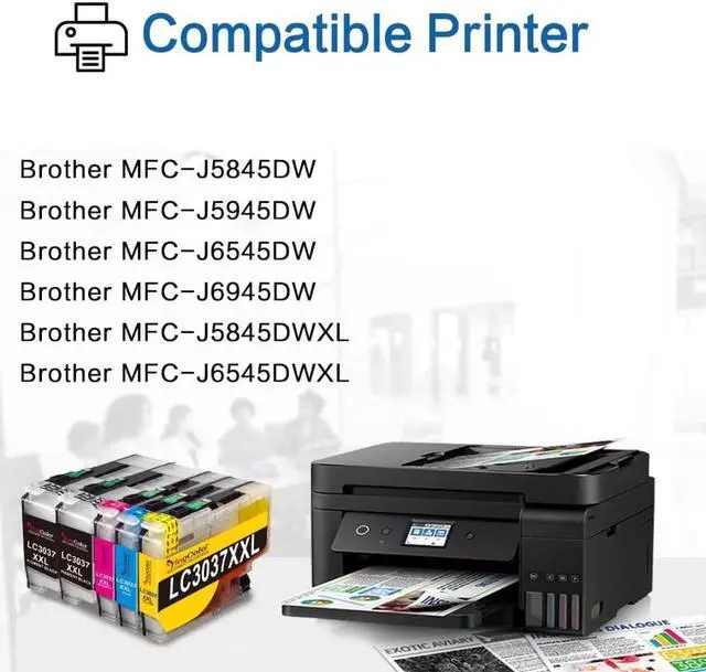 Alt view image 2 of 7 - Compatible 3037XXL Ink Cartridge Replacement for Brother LC3037 LC3037XXL LC3039 for MFC-J6945DW MFC-J5845DW MFC-J6545DW MFC-J5945DW Printer (2Black, 1Cyan, 1Magenta, 1Yellow)-YingColor