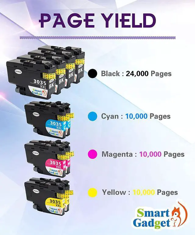 Alt view image 3 of 7 - Smart Gadget Compatible LC3035 Ink Cartridge Replacement LC3035XXL LC 3035 LC3033 LC 3033 XXL | Use with MFC-J805DW MFC-J805DWXL MFC-J995DW MFC-J995DWXL MFC-J815DW Printers | 4B2C2Y2M