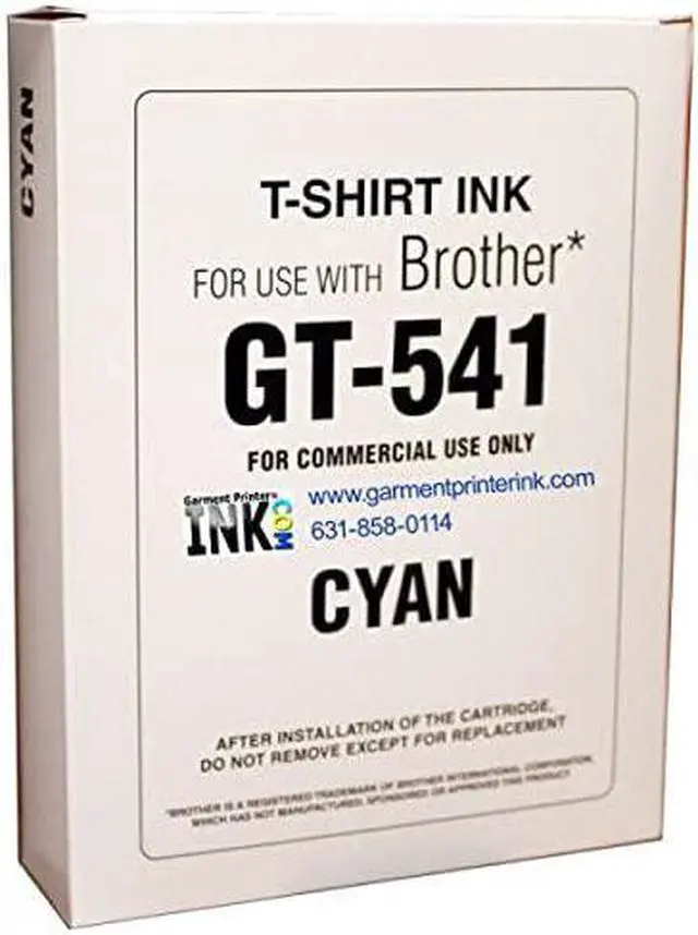Alt view image 2 of 3 - Brother GT-541 / GT-782 250ml DTG Ink Cartridges, Cyan