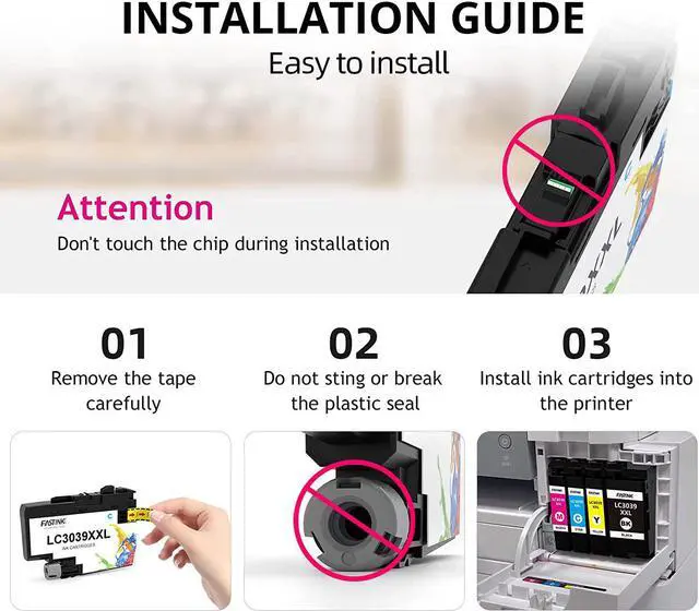 Alt view image 6 of 6 - Compatible LC3039 Ink Cartridges Replacement for Brother LC3039 LC3039XXL LC-3039BK LC3037 LC3037BK LC-3037XXL,Work for Brother MFC-J5945DW