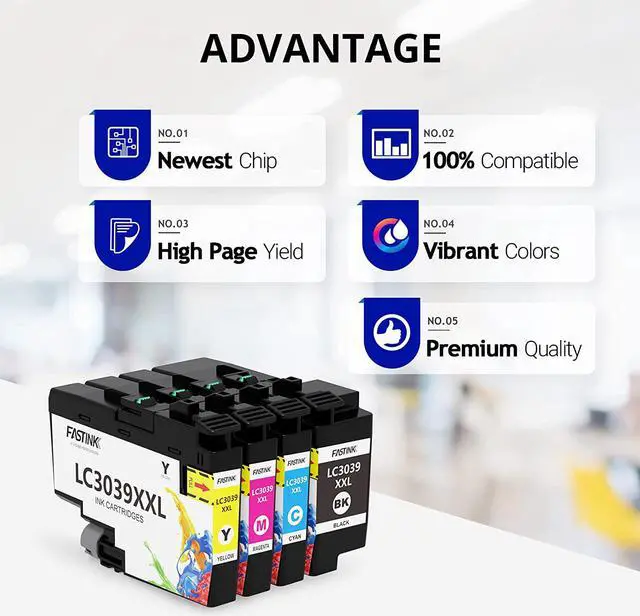 Alt view image 3 of 6 - Compatible LC3039 Ink Cartridges Replacement for Brother LC3039 LC3039XXL LC-3039BK LC3037 LC3037BK LC-3037XXL,Work for Brother MFC-J5945DW
