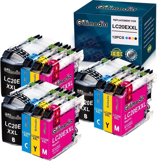 Main image of GILIMEDIA Compatible Ink Cartridge Replacement for Brother LC20E XXL for MFC-J985DW MFC-J5920DW MFC-J775DW MFC-J985DWXL Printer(3BK/3C/3M/3Y) 12-Packs