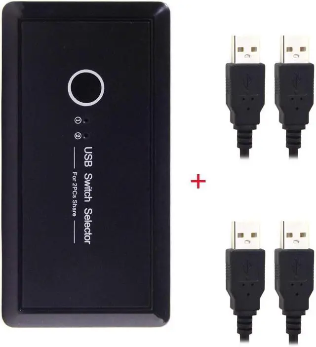 Alt view image 6 of 6 - KVM USB 2.0 Switch Selector 2 Port PCs Sharing 4 Devices Compatible for Keyboard Mouse Scanner Printer (USB 2.0)