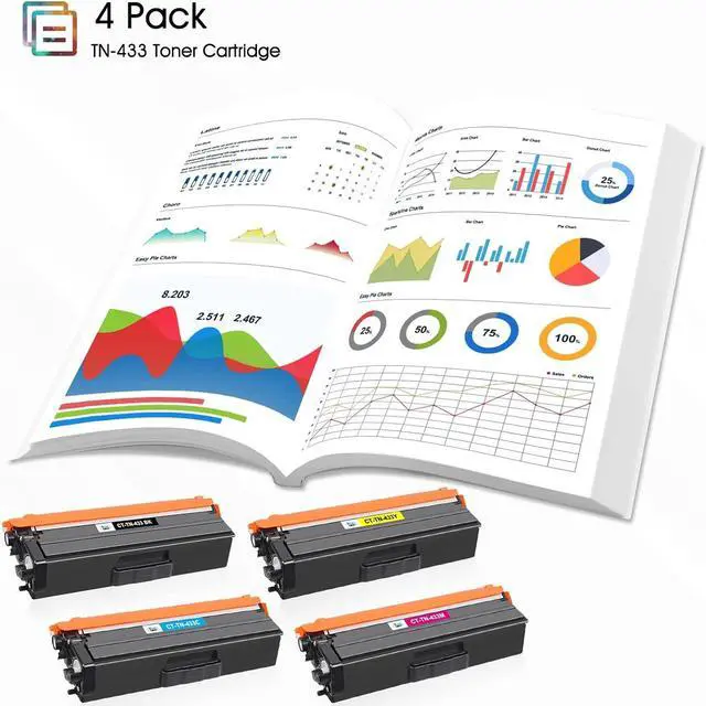 Alt view image 4 of 6 - Cool Toner Compatible Toner Cartridge Replacement for Brother TN433 TN-433 MFC-L8900Cdw TN431 for Brother HL-L8360Cdw HL-L8260Cdw MFC-L8610Cdw HL-L8360Cdwt Printer (Black Cyan Magenta Yellow, 4 Pack)