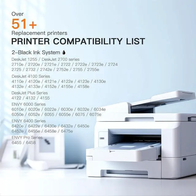 Alt view image 5 of 6 - E-Z Ink (TM) Ink Cartridge Replacement  67XL Black 67 XL for DeskJet 4133e 2755e 4155e 2722 2752 2752e Envy Pro 6455 6458 6475 Envy 6458e 6455e 6055e 6075 DeskJet Plus 4122 4132 4155 (2 Black)