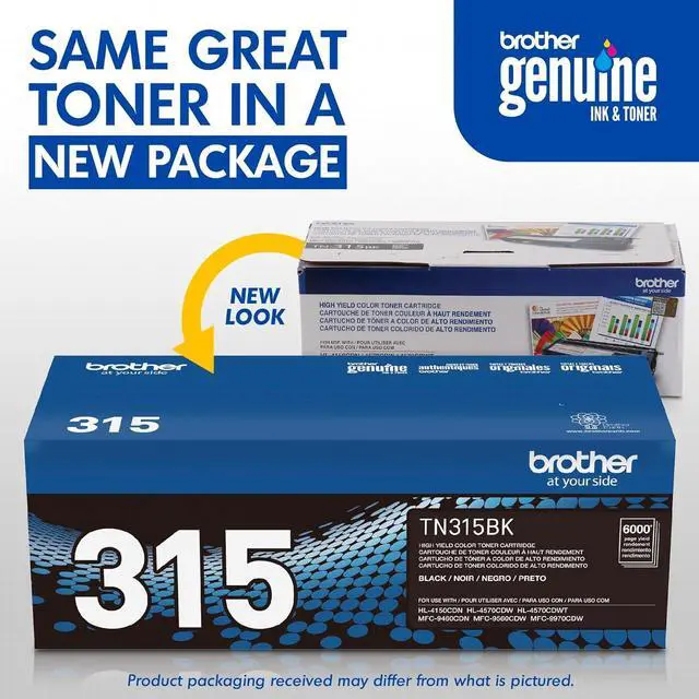 Alt view image 3 of 7 - Brother TN315BK High Yield Toner Cartridge - Black