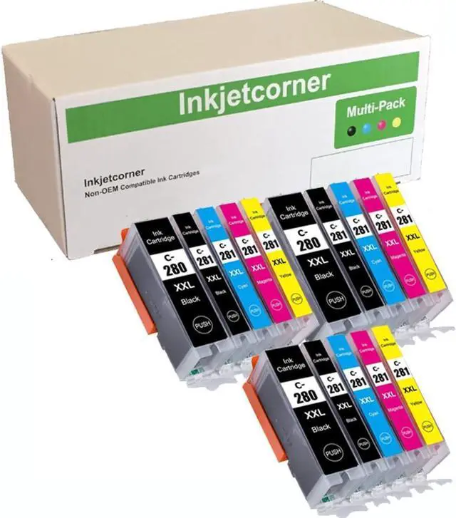 Main image of Inkjetcorner Compatible Ink Cartridges Replacement for PGI-280XXL CLI-281XXL PGI 280 XXL CLI 281 for use with TR8620A TR8622A TR8620 TR8622 TS6320 TS9520 TS702A TR8520 TS6220 TR7520 (15-Pack)