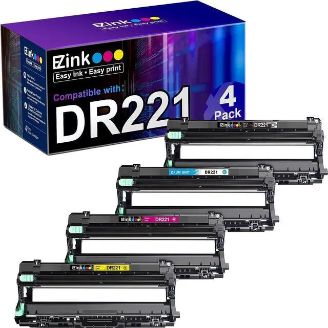 Main image of E-Z Ink (TM Remanufactured Drum Unit Replacement  DR221 DR-221 DR221CL to use with HL-3140CW HL-3170CDW MFC-9130CW MFC-9330CDW Printer Tray (1 Black, 1 Cyan, 1 Magenta, 1 Yellow) 4 Pack