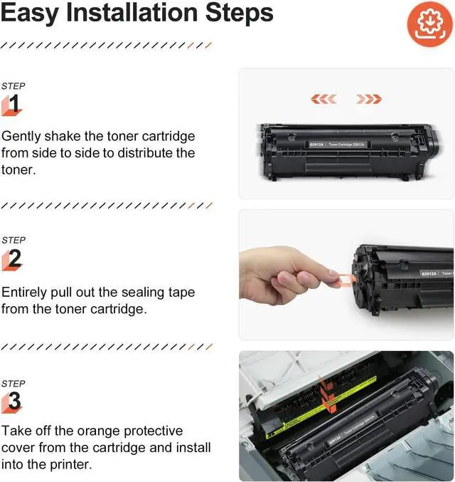 Alt view image 5 of 6 - v4ink 4PK Compatible 12A Toner Cartridge Replacement for 12A Q2612A Toner Black Ink for use with HP 1012 1018 1020 1022 1022N 3015 M1005 M1319F Canon D420 D450 D480 MF4150 MF4350D MF4370DN Printer