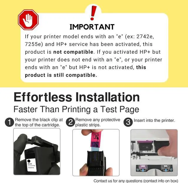 Alt view image 5 of 7 - Limeink Remanufactured Ink Cartridge Replacement  Ink 67 XL  67xl Ink cartridges Black Ink  67  Printer Ink Deskjet 2700 Envy 6000 4155e 6055 2755e pro 6400 2 Black