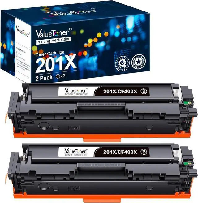 Main image of Valuetoner Compatible Toner Cartridge Replacement  201X 201A CF400X CF400A High Yield for Color Laserjet Pro MFP M252dw M277c6 M277dw M277n M252n M277 Printer (2 Pack, Black)