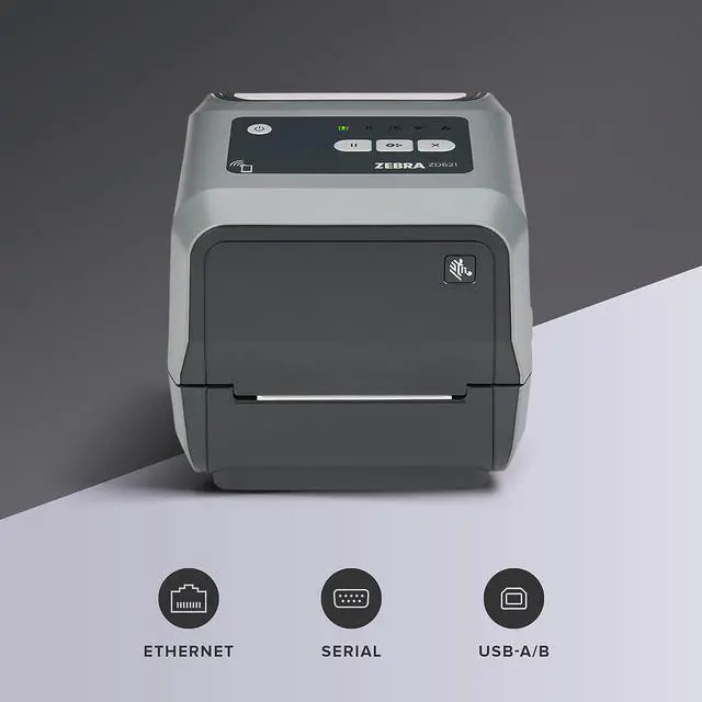 Alt view image 2 of 6 - Ze bra ZD621 Thermal Transfer Desktop Printer 203 dpi Print Width 4-inch USB Serial Ethernet ZD6A042-301F00EZ
