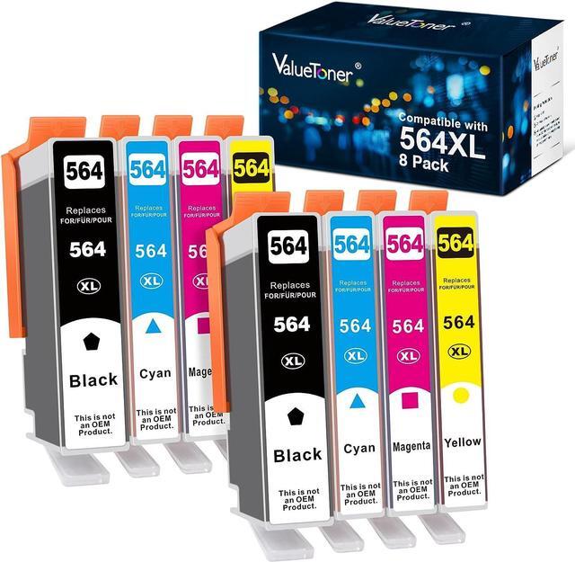 Main image of Valuetoner Compatible Ink Cartridge Replacement  564XL 564 XL High Yield  Photosmart 5520 6520 7520 7525 5510 Officejet 4620 4610 Deskjet 3500 Printer (8-Pack, Black Cyan Magenta Yellow)